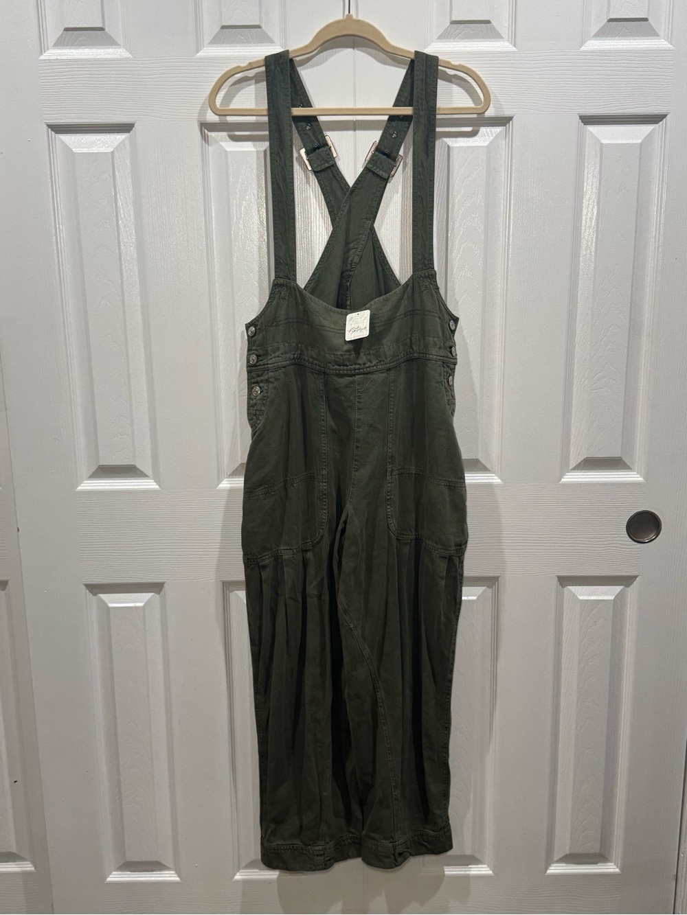 Free People Olive Green Utility Jumper Overalls NWT